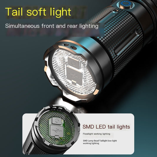 High-Power Rechargeable Flashlight with Zoom Function