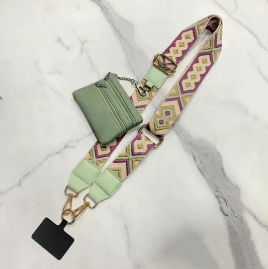 Crossbody Phone Lanyard with Zipper Pouch