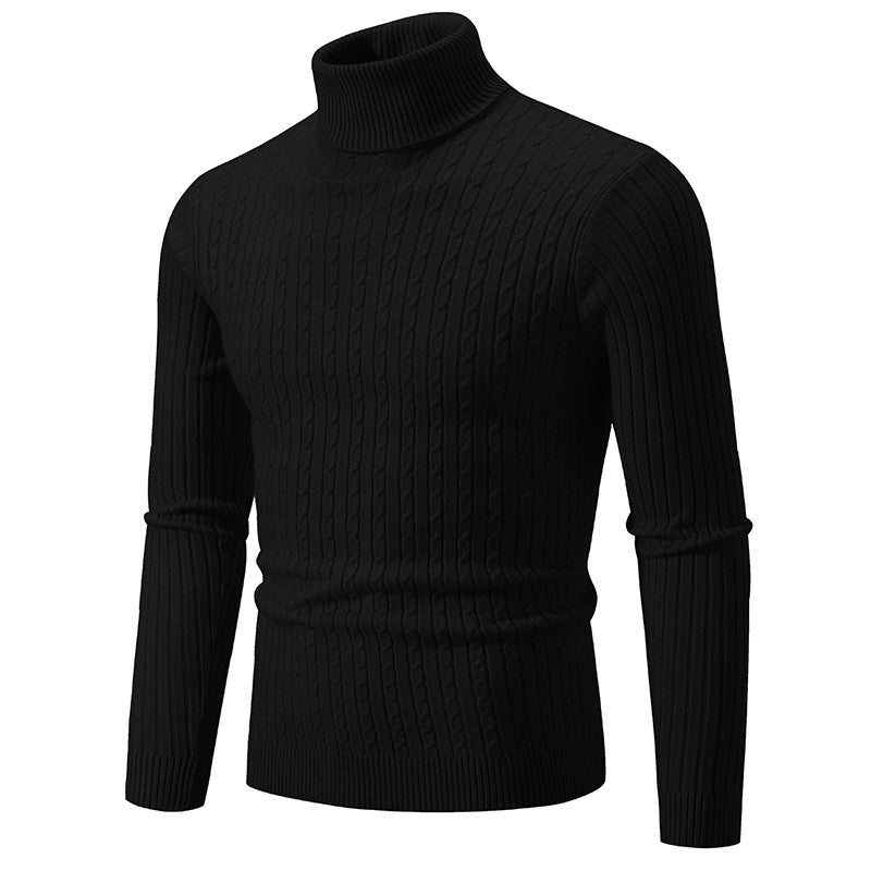 Men's Casual High Collar Pullover Sweater