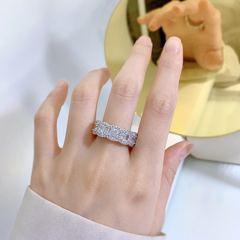 S925 Sterling Silver High-Carbon Crystal Ring - product image 2