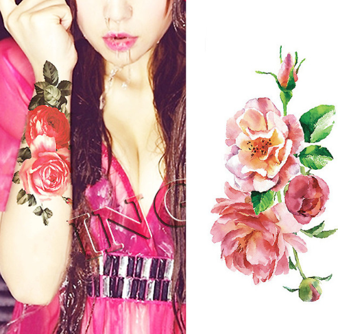 Flower Tattoo Stickers - Plum Blossom Design