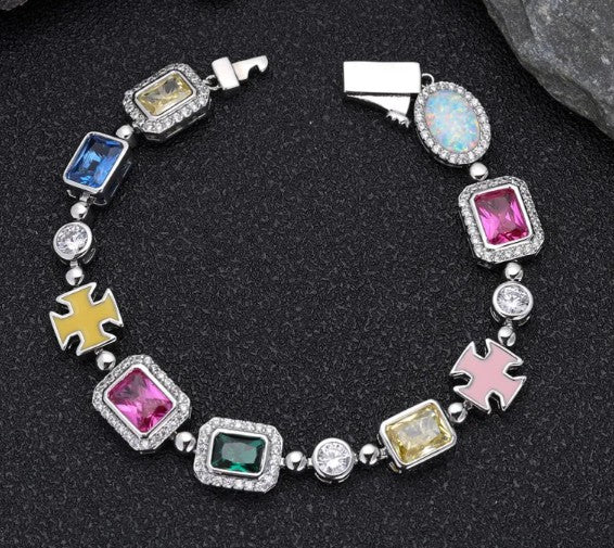 Gold-Plated Hip-Hop Gemstone Necklace - product image 4