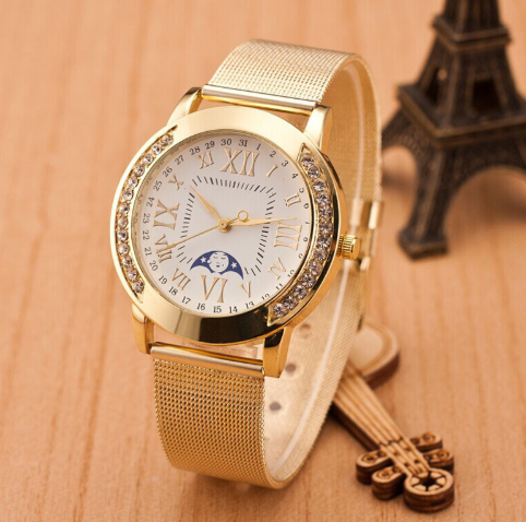 Geneva Gold Mesh Crystal Watch - product image 7