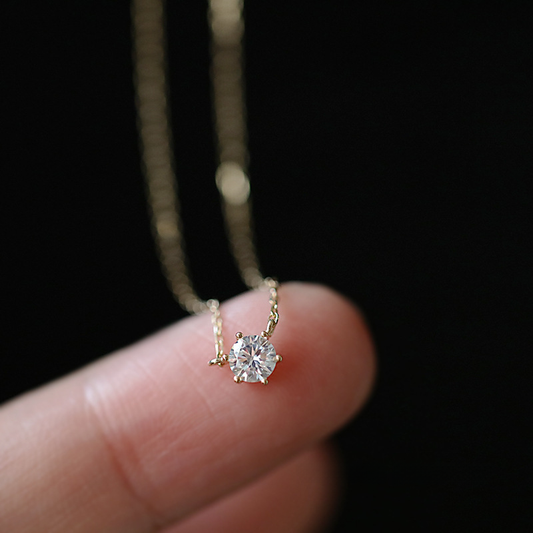 S925 Silver-Plated Zircon Pendant Necklace