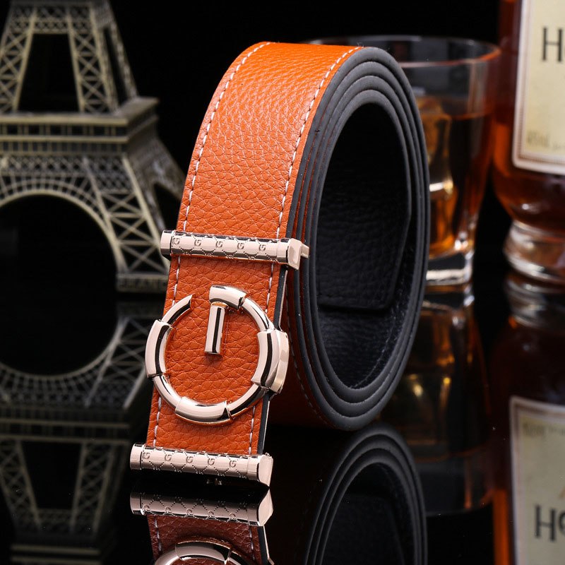 Smooth Buckle Casual Men's Belt - Microfiber, Unisex