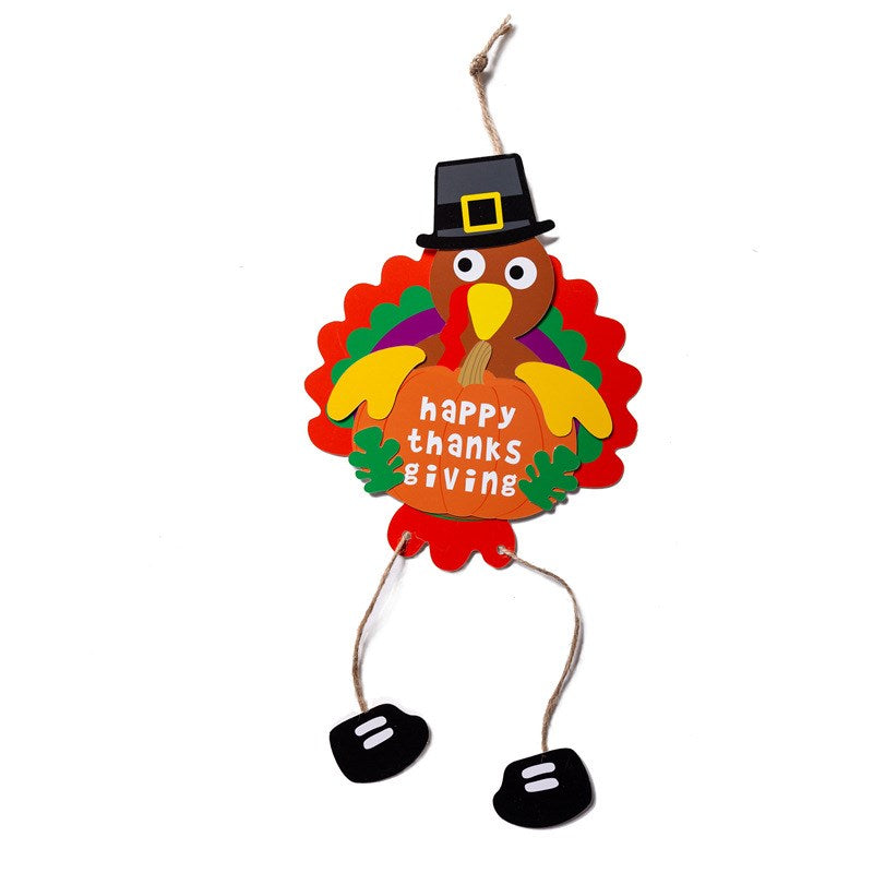 DIY Thanksgiving Turkey Door Hanger for Kids' Decor