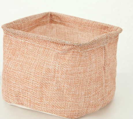 Mini Cotton and Linen Storage Basket for Desk Use