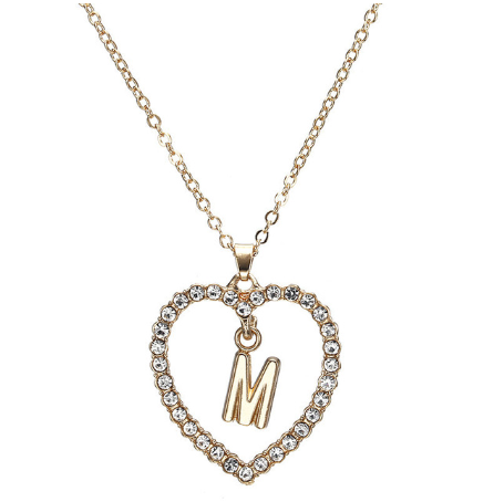 Crystal Heart Letter Necklace - product image 14