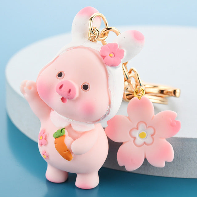 Pink Pig Flower Keychain - product image 5