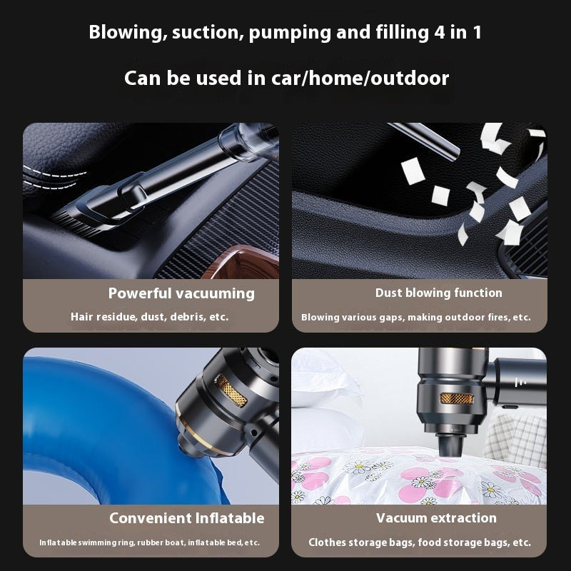 Mini Handheld Dual-Function Car Cleaner - Suction & Blowing