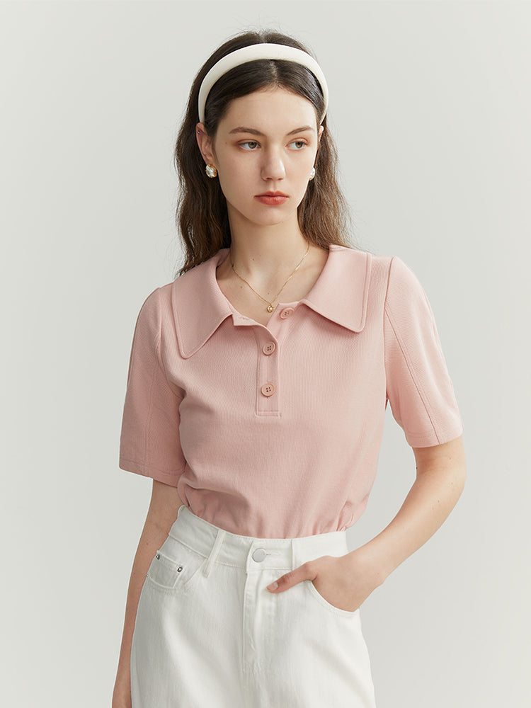 Women's Loose Cotton Polo T-Shirt - product image 4