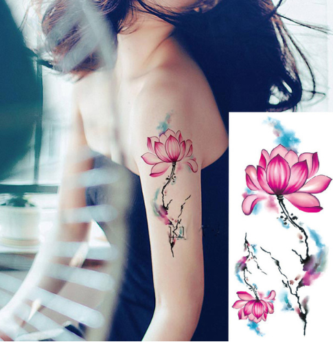 Flower Tattoo Stickers - Plum Blossom Design