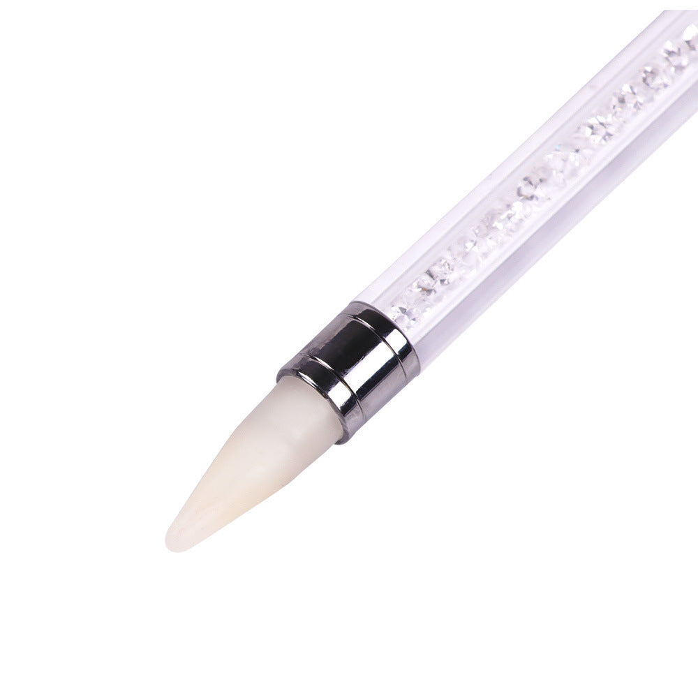 Dual-Head Nail Art Tool with Wax and Drill Tips