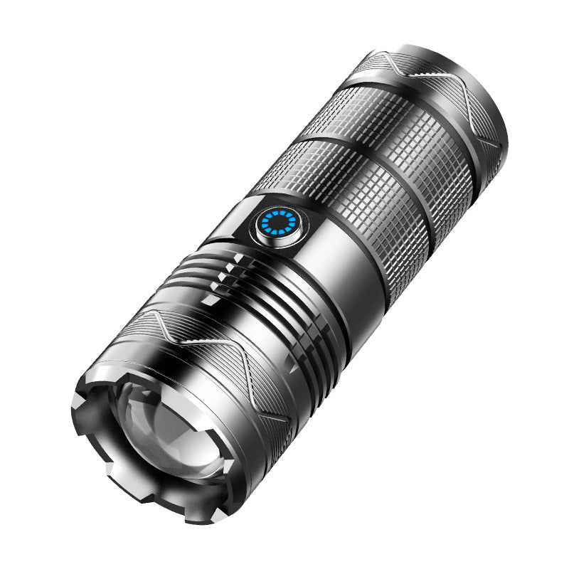 High-Power Rechargeable Flashlight with Zoom Function