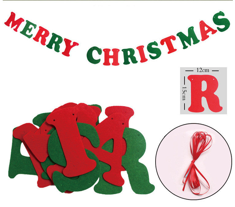 Christmas Triangle Banner Decoration with Letters