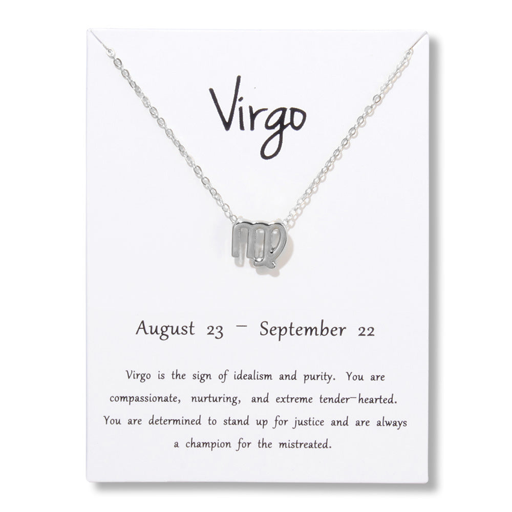 Zodiac Alloy Pendant Necklace Wholesale Christmas Gift