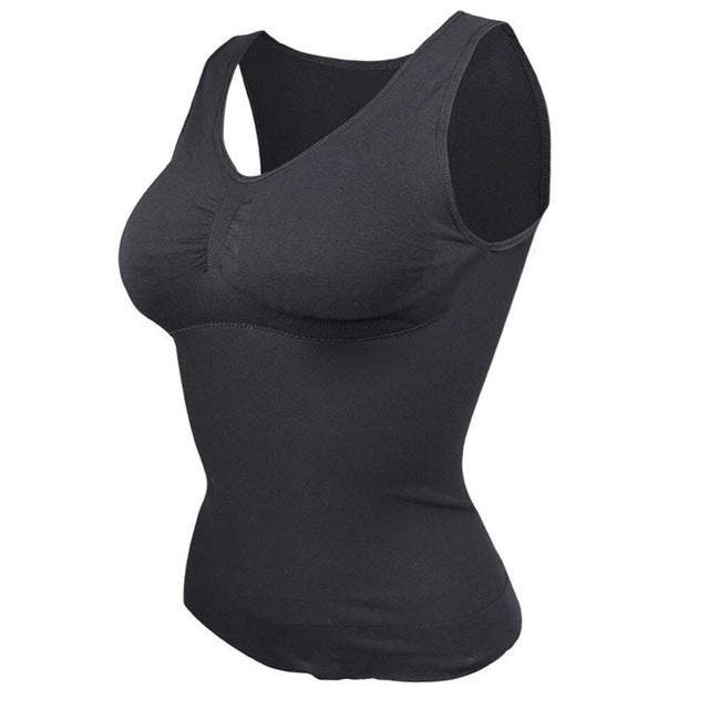 Women's Body Shaping Shapewear Undershirt with Pads