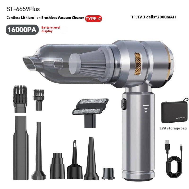 Mini Handheld Dual-Function Car Cleaner - Suction & Blowing
