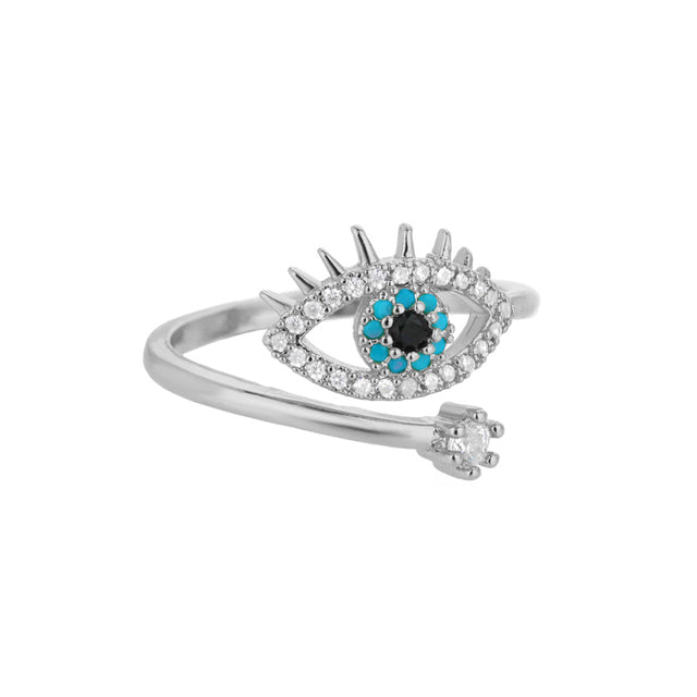 Retro Blue Zircon Trendy Personality Ring