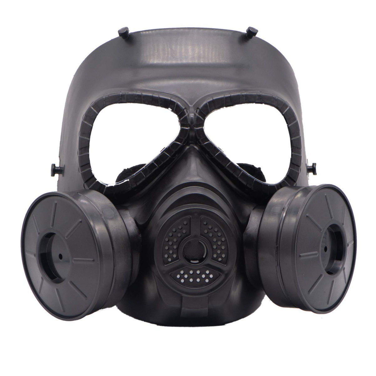 M04 Airsoft Protective Gas Mask Tactical Safety Toxic Mask Full Face Eye Protection Skull Dummy Game Mask with Adjustable Strap for BB Gun CS Paintball Cosplay Costume Halloween Masquerade (2 Filter)