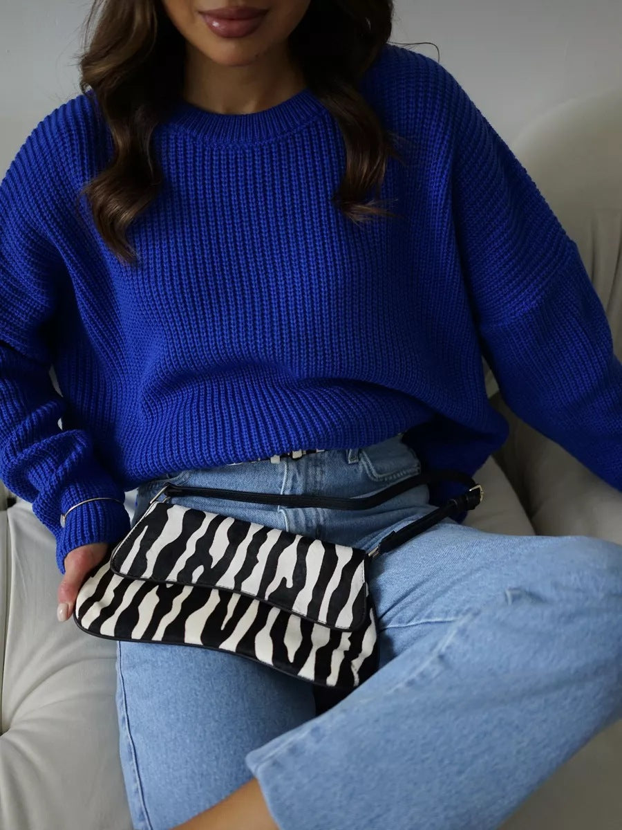 2024 Women's Loose Knit Sweater - Solid Color Crewneck