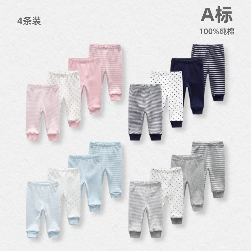 Kiddiezoom Baby Breathable Cotton Cuffed Pants Set