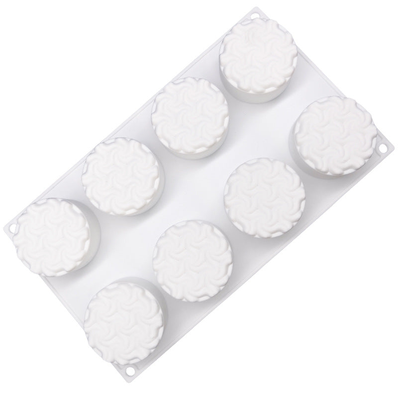 8-Cavity Spiral Silicone Mousse Cake Mold for Baking