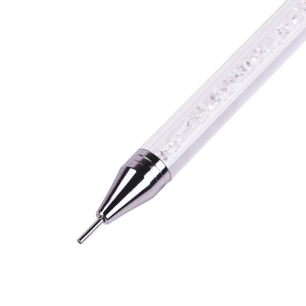 Dual-Head Nail Art Tool with Wax and Drill Tips