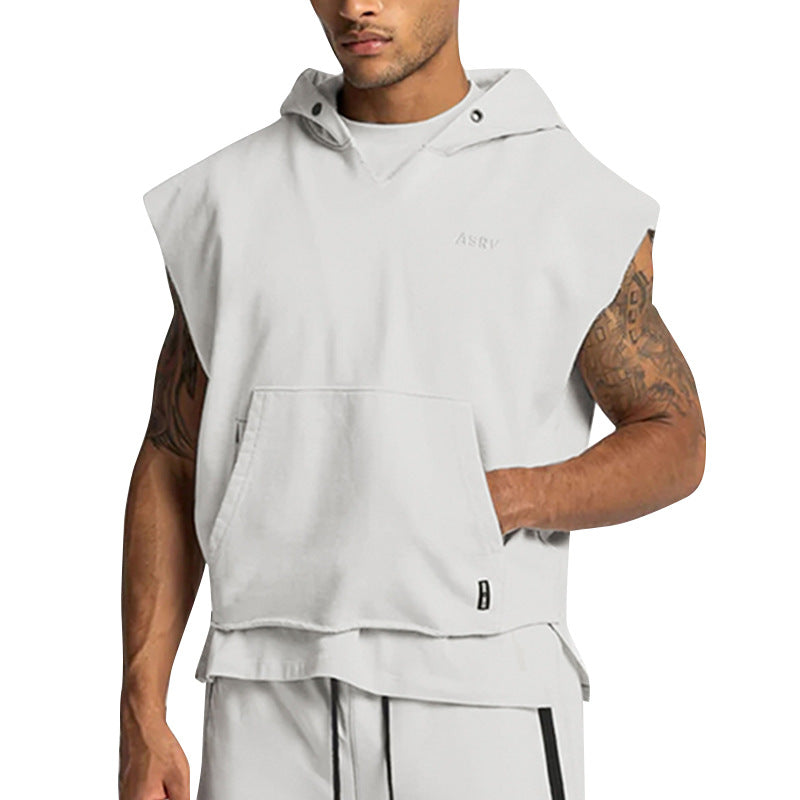 Men's Sleeveless Hooded Sports Top with Pockets - product image 13