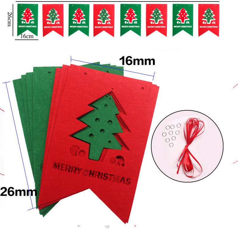 Christmas Triangle Banner Decoration with Letters