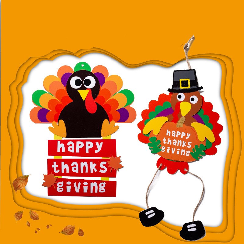 DIY Thanksgiving Turkey Door Hanger for Kids' Decor