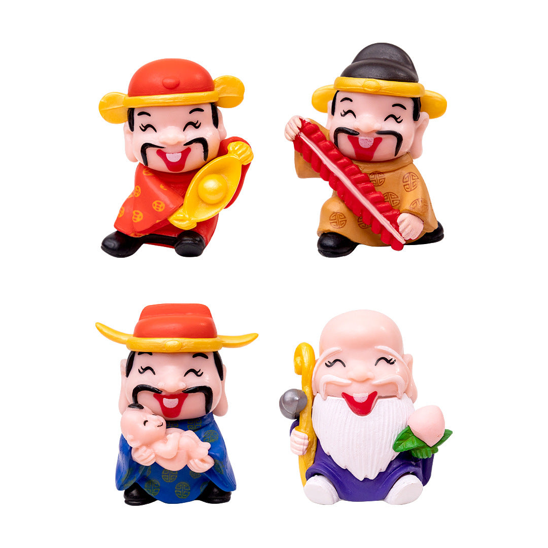 DIY Miniature New Year Fortune God Decoration Accessory