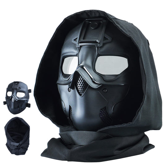 Guayma Halloween Cyberpunk Mask Airsoft Paintball Anti Fog Full Face Mask for Tactical Costume Techwear Cosplay PropsBK