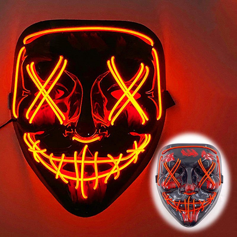 LED Neon Halloween Mask for Cosplay Costume