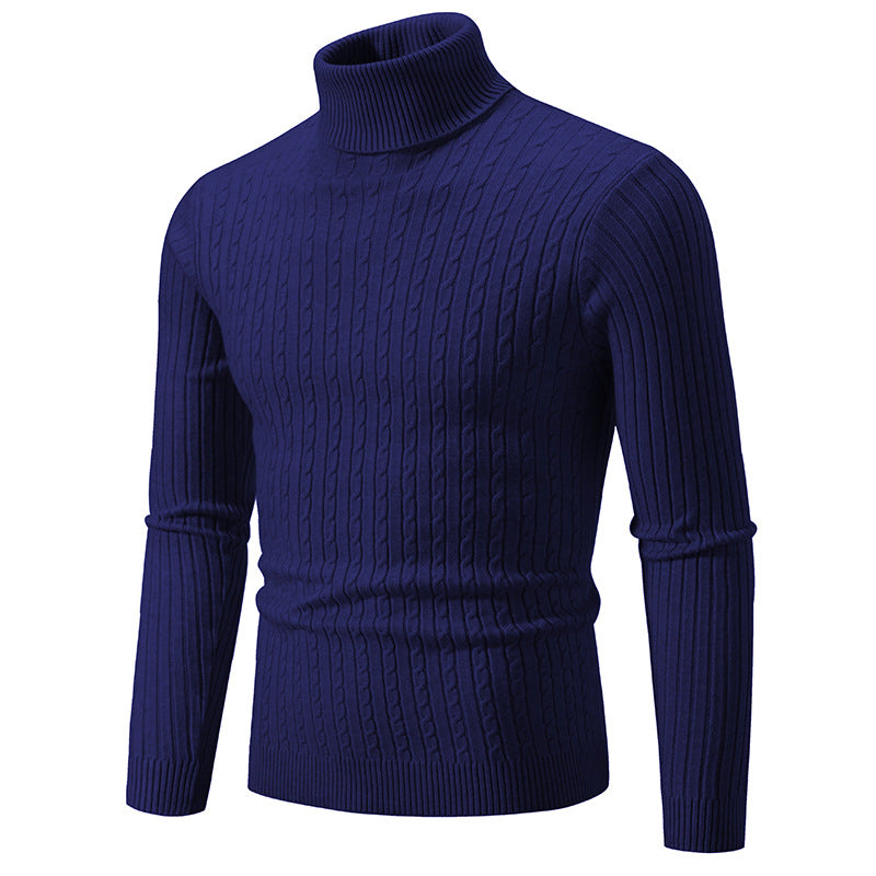 Men's Casual High Collar Pullover Sweater
