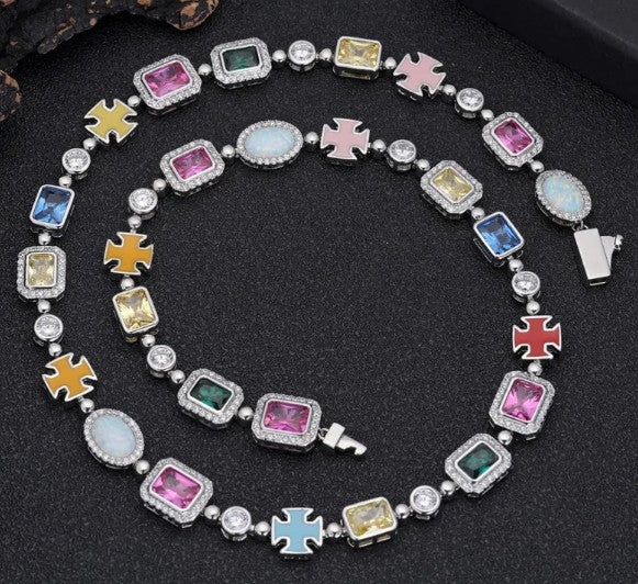 Gold-Plated Hip-Hop Gemstone Necklace - product image 20