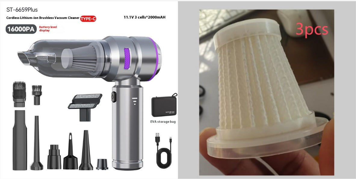 Mini Handheld Dual-Function Car Cleaner - Suction & Blowing