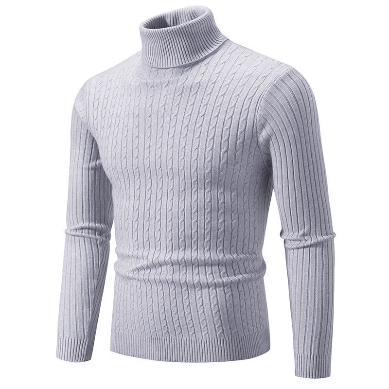 Men's Casual High Collar Pullover Sweater