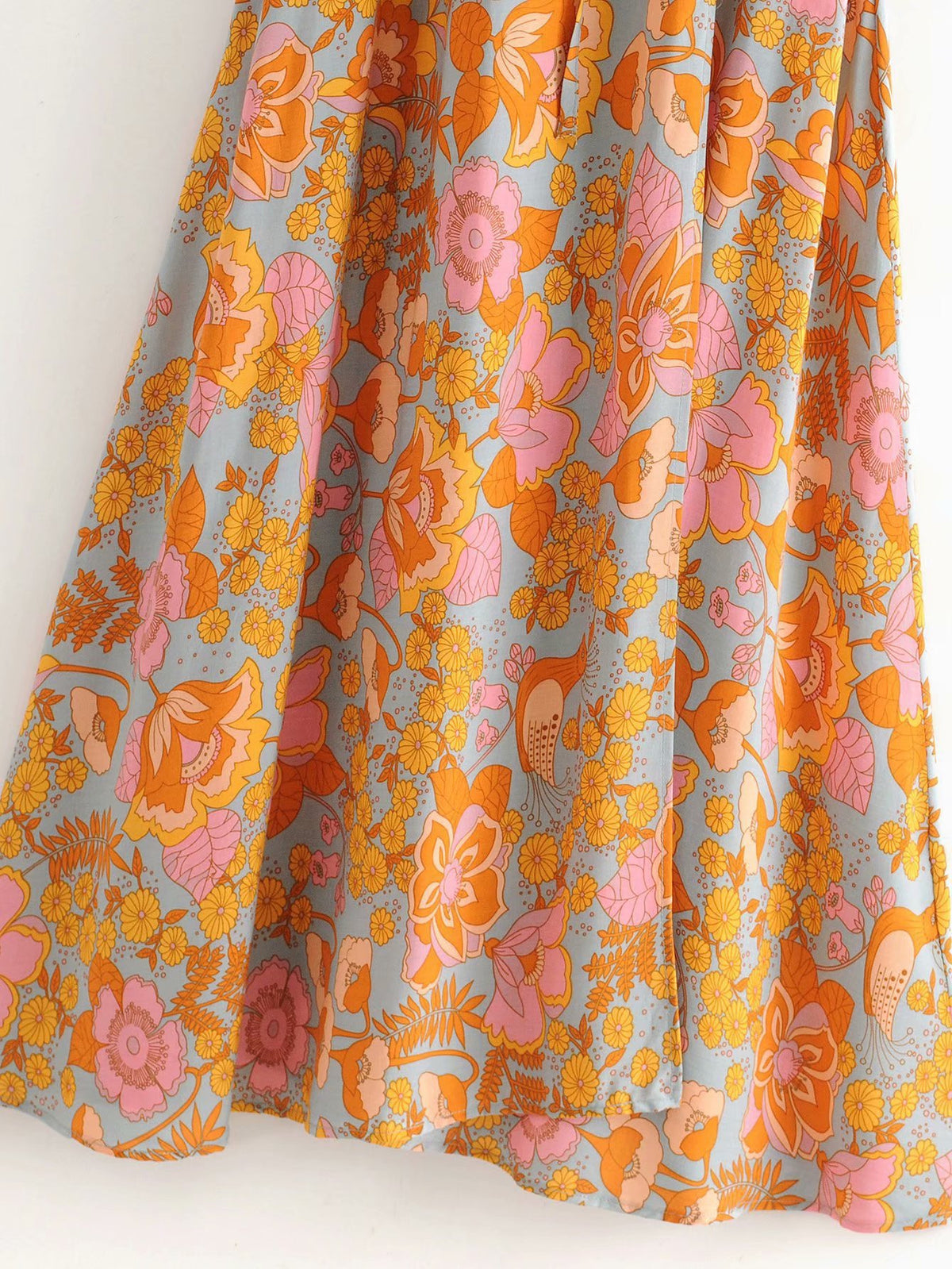 2024 Women's Floral Short Sleeve Wrap Maxi Dress