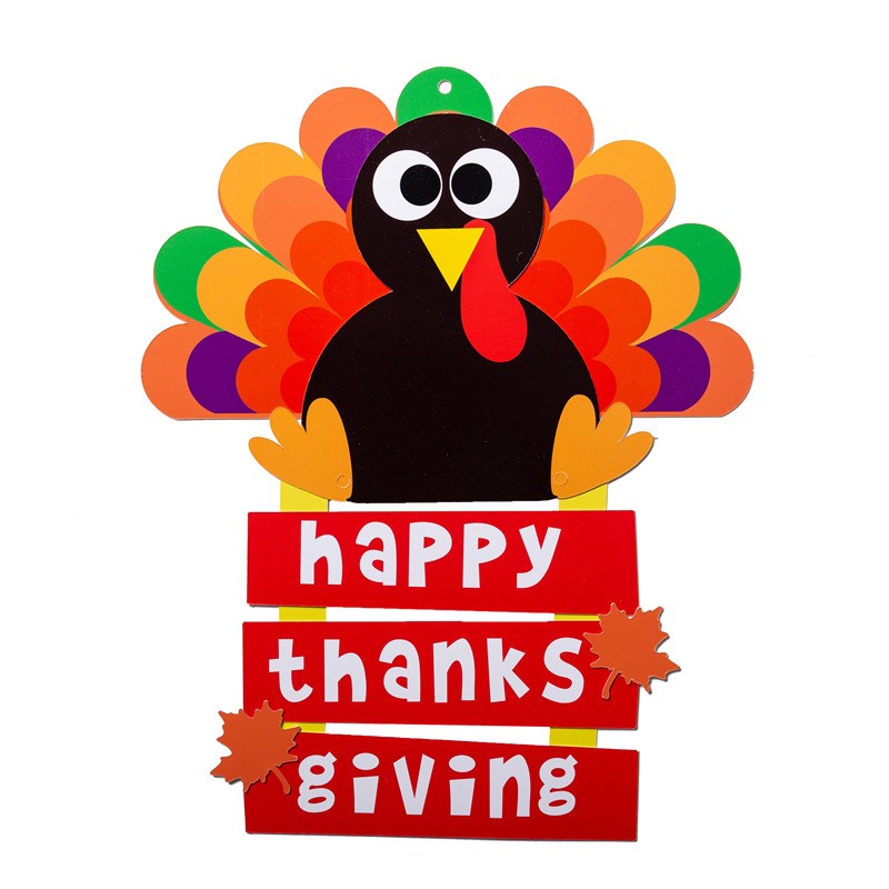 DIY Thanksgiving Turkey Door Hanger for Kids' Decor