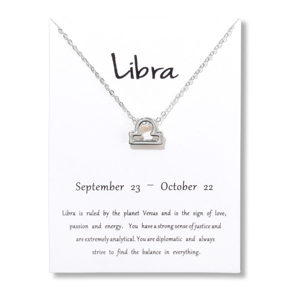 Zodiac Alloy Pendant Necklace Wholesale Christmas Gift