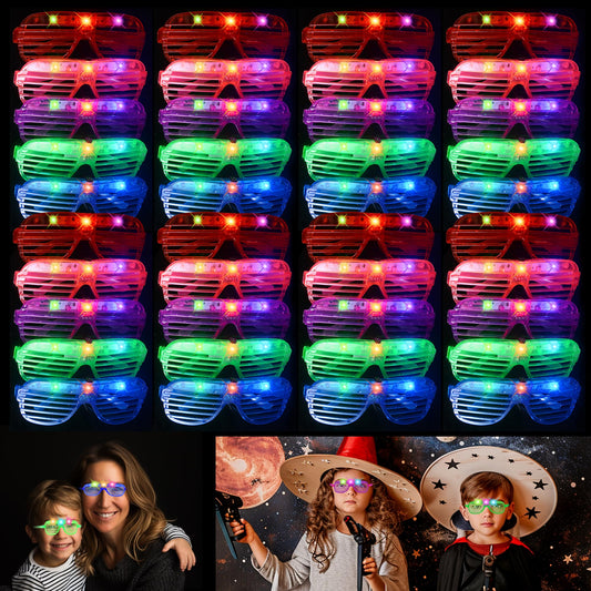 Zaaaslsm 40 Pack LED GlassesGlow glassesLight up glassesGlow in the dark glassesParty glasses Rave neon Flashing Party For Birthday Mardi Gras New Years Eve Party DecorationFor Kids/Adults