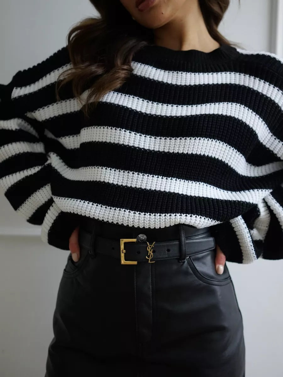 2024 Women's Loose Knit Sweater - Solid Color Crewneck