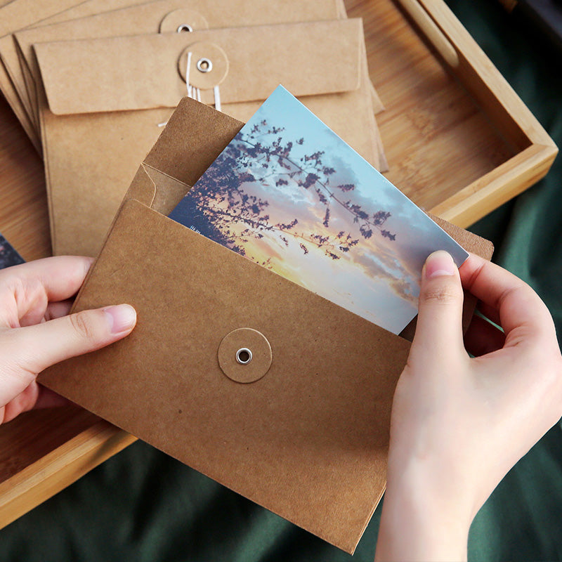 Vintage Kraft Paper Envelope with Button Closure - product image 6