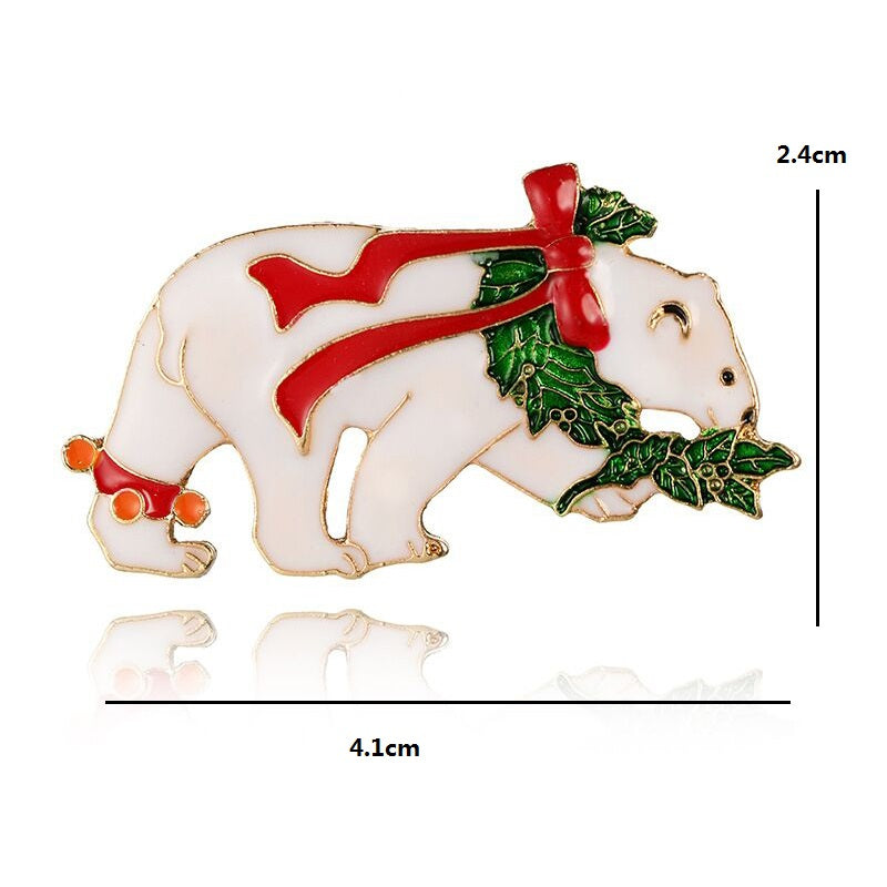Vintage Christmas Deer & Snowman Brooch - product image 4