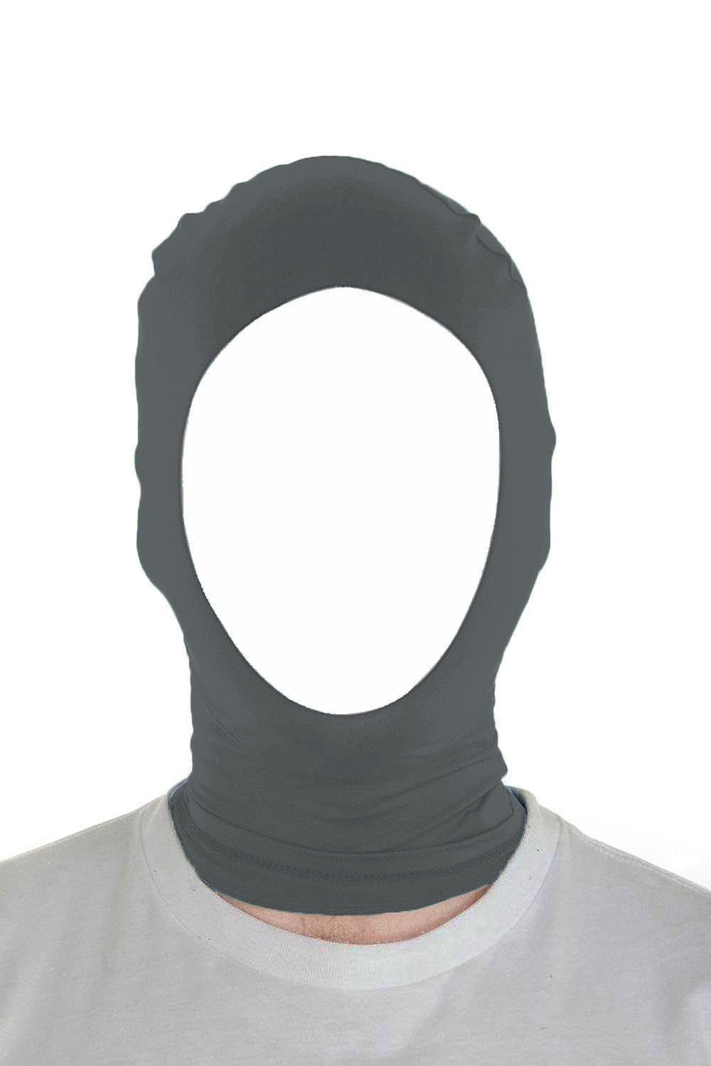 Sheface Mens and Womens Spandex Halloween Cosplay Mask Party Open Face Hood Costume Mask (Dark Gray)