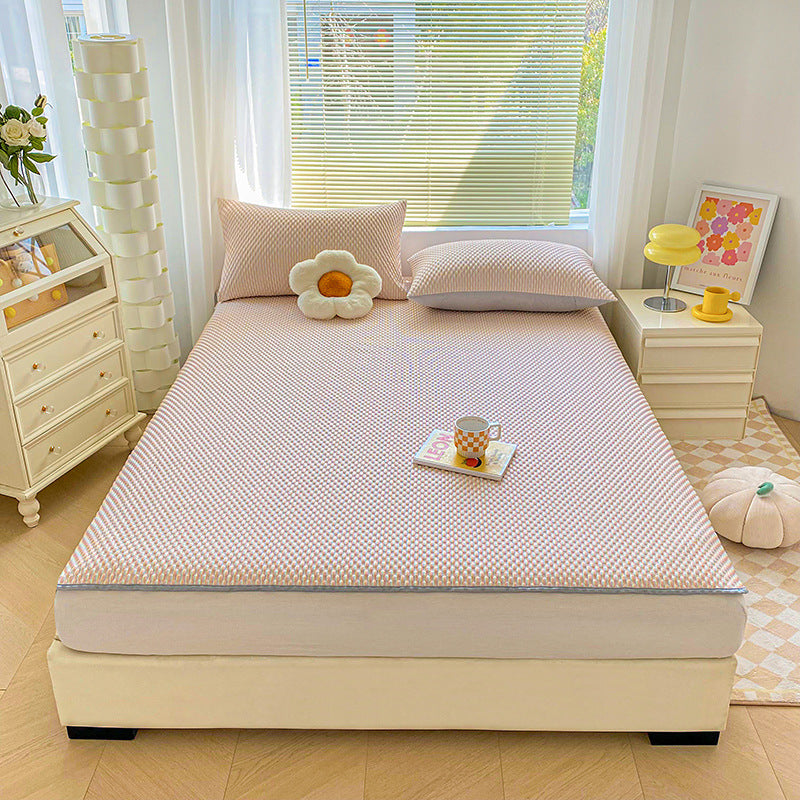 Solid Color 3D Ice Silk Bedding Set for Summer (3 Pieces)