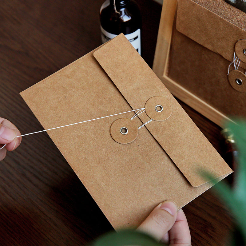 Vintage Kraft Paper Envelope with Button Closure - product image 5
