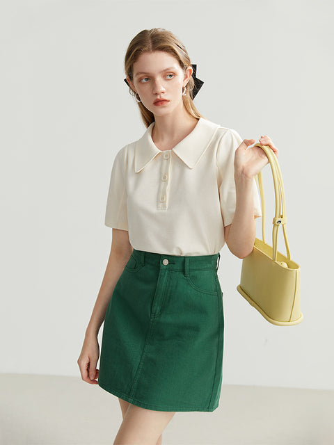 Women's Loose Cotton Polo T-Shirt - product image 15