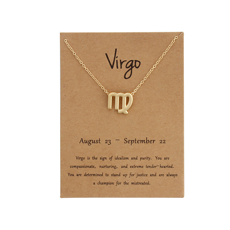 Zodiac Alloy Pendant Necklace Wholesale Christmas Gift